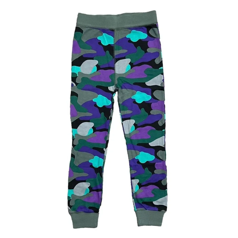 NEW Next 5-6Y Purple Grey & Blue Camouflage Pajamas